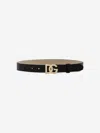 Dolce & Gabbana Girls Leather Logo Belt In Black