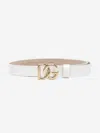 Dolce & Gabbana Girls Leather Logo Belt In White