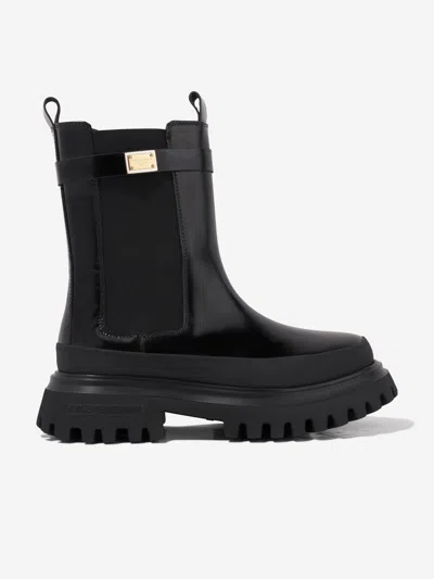 Dolce & Gabbana Kids Chunky Chelsea Boots In Black