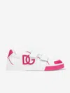 Dolce & Gabbana Leather Strap Sneakers In White