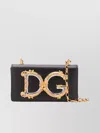 Dolce & Gabbana Girls Leather Shoulder Bag With Chain-link Strap In Black