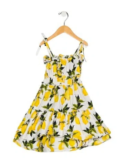 Pre-owned Dolce & Gabbana Babies' Girls' Lemon Sleeveless Dress In Multi