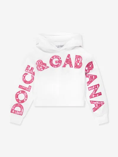 Dolce & Gabbana Kids' Girls Logo Hoodie In White