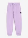 Dolce & Gabbana Boy's Joggers W/ Rubber Logo Patch In Purple