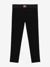 Dolce & Gabbana Girls Logo Leggings In Black