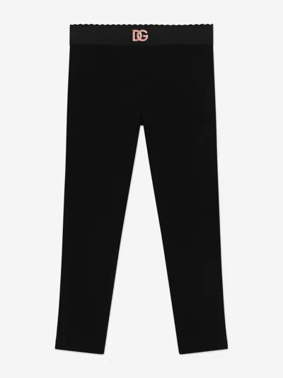 Dolce & Gabbana Kids' Girls Logo Leggings In Black