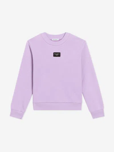 Dolce & Gabbana Kids'  Girls Logo Sweatshirt In Purple