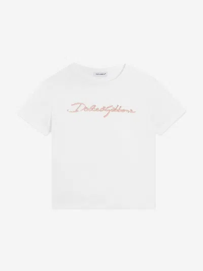 Dolce & Gabbana Kids' Girls Logo T-shirt In White