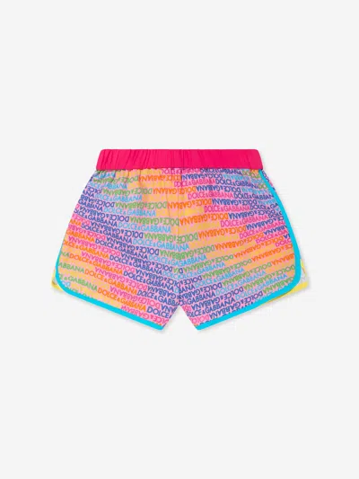 Dolce & Gabbana Kids' Logo-print Swim Shorts In Multicoloured