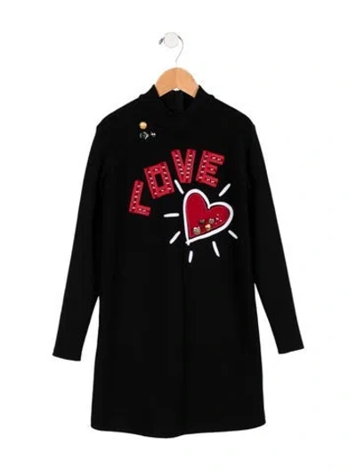 Pre-owned Dolce & Gabbana Babies' Girls Long Sleeve Dress In Black