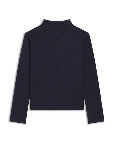 Dolce & Gabbana Girls' Long Sleeve Mock Neck Top - Little Kid, Big Kid In Blue