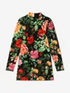 Dolce & Gabbana Flower-dress High-neck Stretch-cotton Dress 8-12 Years In Multicoloured