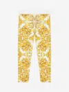 Dolce & Gabbana Girls Maiolica Print Leggings In Yellow