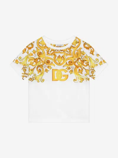 Dolce & Gabbana Babies'  Girls Maiolica Print T-shirt In White