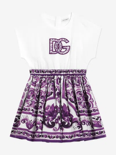 Dolce & Gabbana Babies' Girls Majolica Logo Dress In Multi