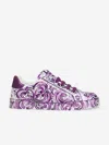 Dolce & Gabbana Majolica-print Sneaker In Nappa Calfskin In Purple