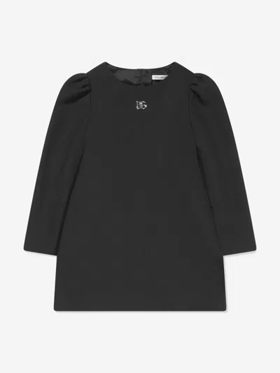 Dolce & Gabbana Babies' Girls Metal Logo Dress In Black