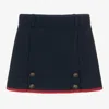 Dolce & Gabbana Girls Navy Blue Wool Skort In Blue