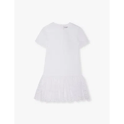 Dolce & Gabbana Kids' Poplin Effect Dress In Optical White