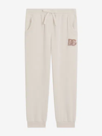 Dolce & Gabbana Babies'  Girls Patch Logo Joggers In Neutral