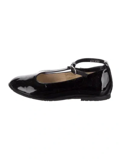 Pre-owned Dolce & Gabbana Babies' Girls' Patent Leather Ballet Flats In Black