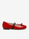 Dolce & Gabbana Girls Patent Leather Ballet Flats In Red