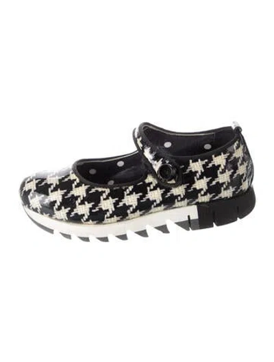 Pre-owned Dolce & Gabbana Kids' Girls' Patent Leather Patterned Mary Janes In Black