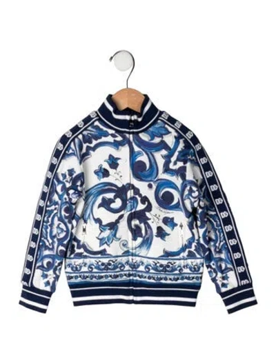 Pre-owned Dolce & Gabbana Babies' Girls' Patterned Jacket In Blue