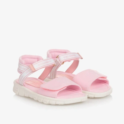Dolce & Gabbana Kids' Girls Pink Dg Logo Sandals
