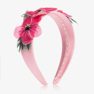 Dolce & Gabbana Kids' Girls Pink Flowers Hairband