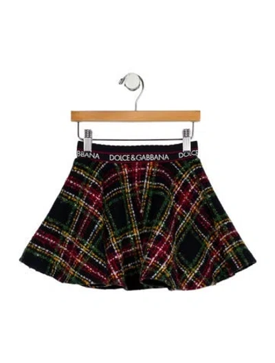 Pre-owned Dolce & Gabbana Babies' Girls Plaid Skirt In Blue