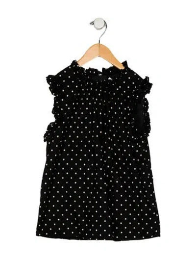 Pre-owned Dolce & Gabbana Kids' Girls' Polka Dot Sleeveless Top In Black/white