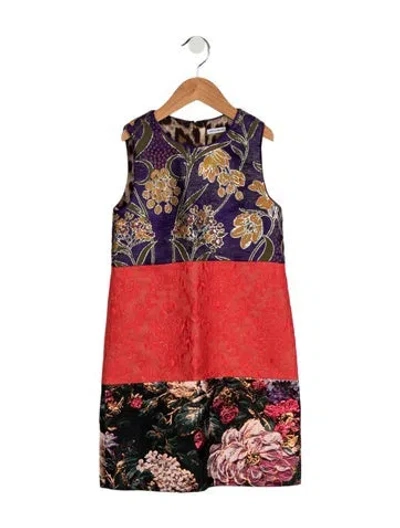 Pre-owned Dolce & Gabbana Kids' Girls' Printed Sleeveless Dress In Red