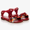 DOLCE & GABBANA GIRLS RED LEATHER SANDALS