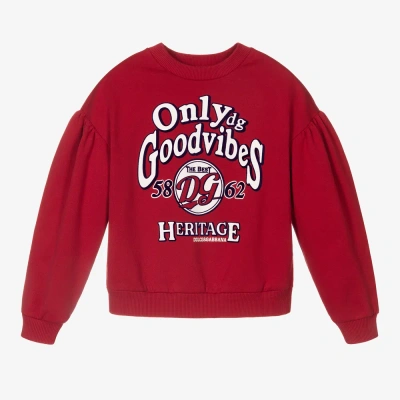 Dolce & Gabbana Babies' Girls Red Logo Sweatshirt