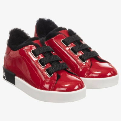 Dolce & Gabbana Kids' Girls Red Patent Trainers