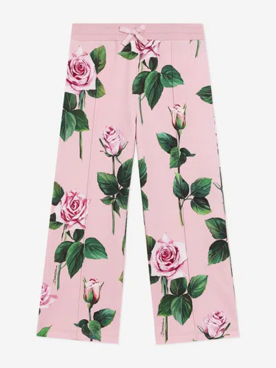 DOLCE & GABBANA DOLCE & GABBANA GIRLS ROSE PRINT JOGGERS
