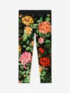 Dolce & Gabbana Girls Rose Print Leggings In Multicoloured