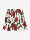 DOLCE & GABBANA GIRLS ROSE PRINT SKIRT