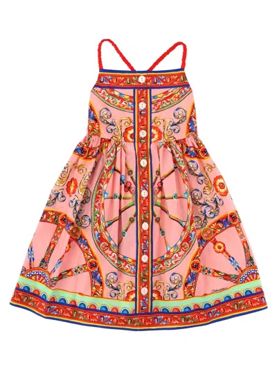 Dolce & Gabbana Girls' Sleeveless 100% Cotton Gown In Multi