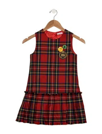 Pre-owned Dolce & Gabbana Kids' Girls Sleeveless Dress In Red
