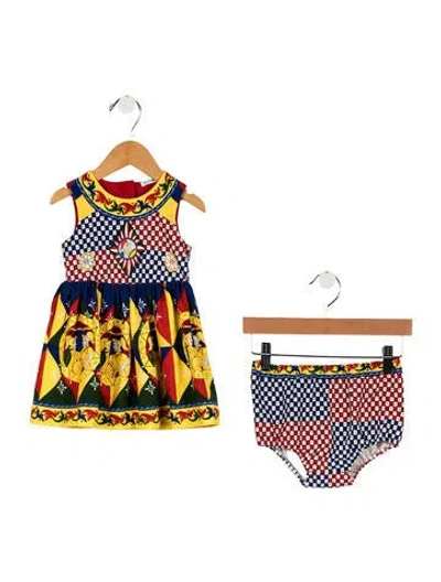 Pre-owned Dolce & Gabbana Babies' Girls Sleeveless Dress In Yellow