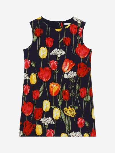 Dolce & Gabbana Babies'  Girls Sleeveless Tulip Dress In Multicoloured