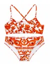 Dolce & Gabbana Elastane Blend Top And Slip Set In Orange