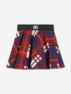 Dolce & Gabbana Multicolor Skirt For Girl With Logo In Red