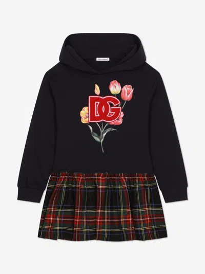 Dolce & Gabbana Babies'  Girls Tartan Tulip Sweater Dress In Multicoloured