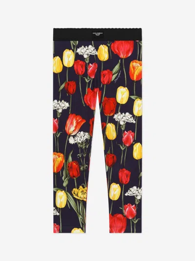 Dolce & Gabbana Babies'  Girls Tulip Print Leggings In Multicoloured