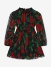 Dolce & Gabbana Girls Tulle Rose Dress In Black