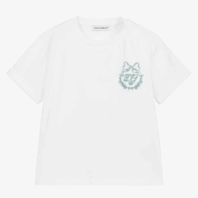 Dolce & Gabbana Girls White Cotton Baby T-shirt