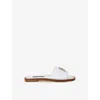 Dolce & Gabbana Logo Leather Sandals In White